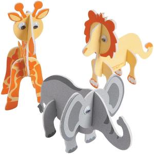 Fun Express 3-D Foam Safari Animals Ck – VBS Vacation Bible School Supplies/Decor – Crafts for Kids and Fun Home Activities