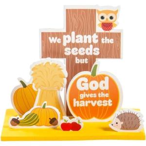 Fun Express 6″ x 5 1/4″ 3D Religious Fall Harvest Cross Stand-Up Craft Kit – Makes 12