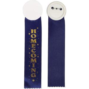 Fun Express Blue Homecoming Ribbon Buttons – Stylish & Versatile Stationery Accessories for Homecoming Events School Celebrations Parties or Fundraisers – Perfect for Souvenirs Decorating – 24 Pieces