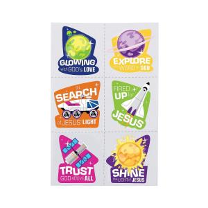 Fun Express Bulk 72 Pieces Outer Space VBS Temporary Tattoos – VBS Vacation Bible School Supplies/Decor – 72 Pieces