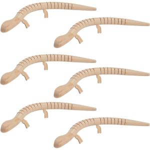Fun Express DIY Wood Lizards – VBS Vacation Bible School Supplies/Decor – Set of 6 – Over 8 Inches Long – Craft Toys for Kids