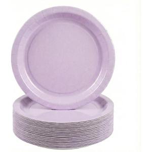 Fun Express Lavender Paper Dinner Plates – Lavender Disposable Dessert Paper – Tableware Dinner Plates for Wedding Events & Celebrations Baby Shower Birthday Party Supplies – 24 Pieces