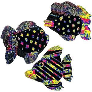 Fun Express Magic Color Scratch Fish (24Pc) – Crafts for Kids and Fun Home Activities – VBS Vacation Bible School Supplies/Décor