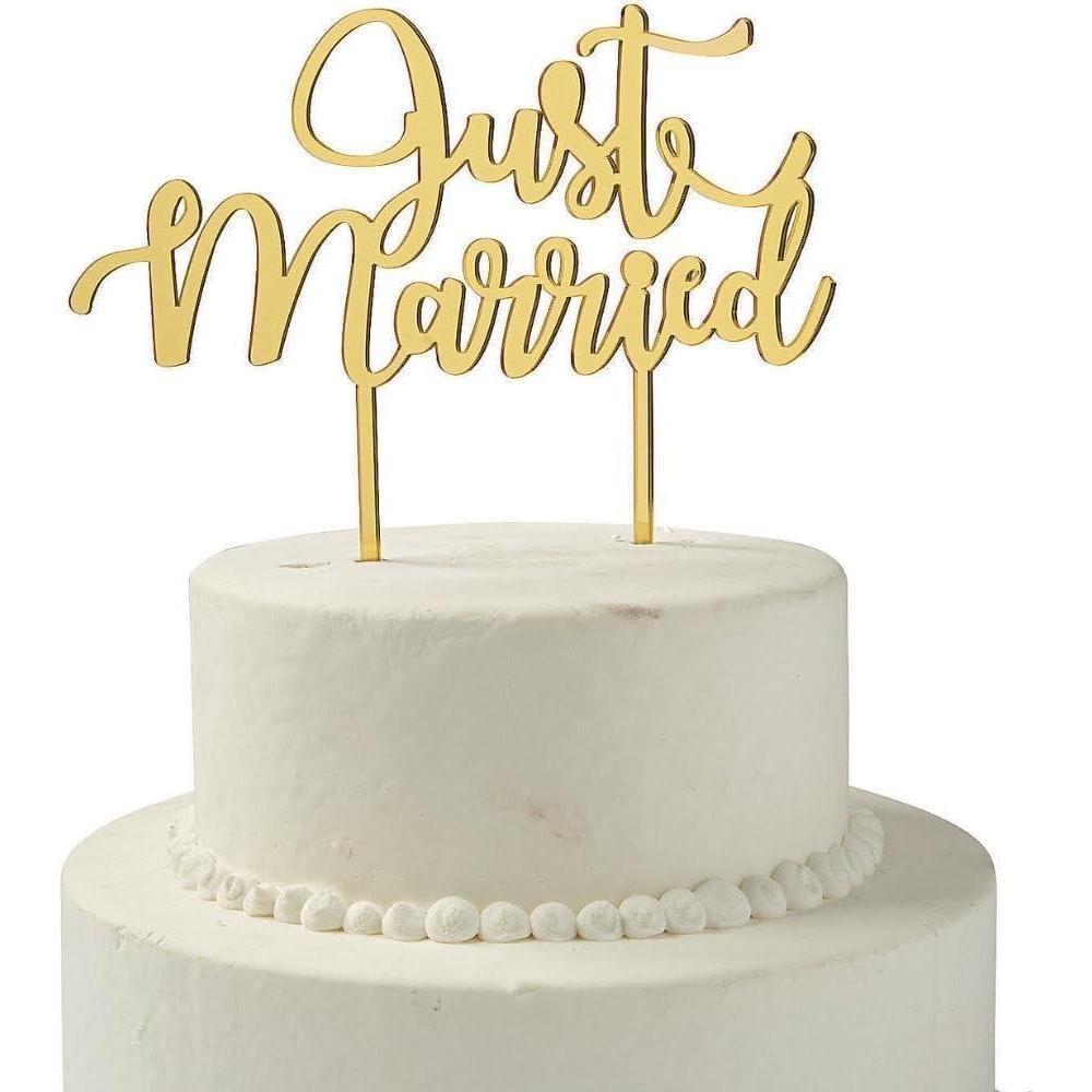 image:imageFun Express Just Married Cake Topper for Wedding Home Decor Gifts Wedding amp Bridal Wedding 1 Piece