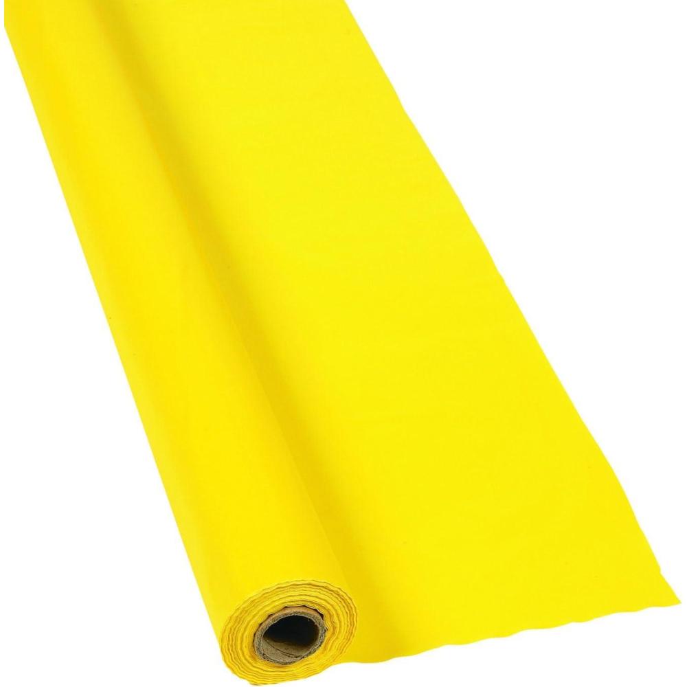 image:imageFun Express 40 x 100 Feet Plastic Table Cover Roll Premium Disposable Plastic Tablecloth for All TypeShape Tables Picnic Party Banquet Birthdays Weddings GreenYellow