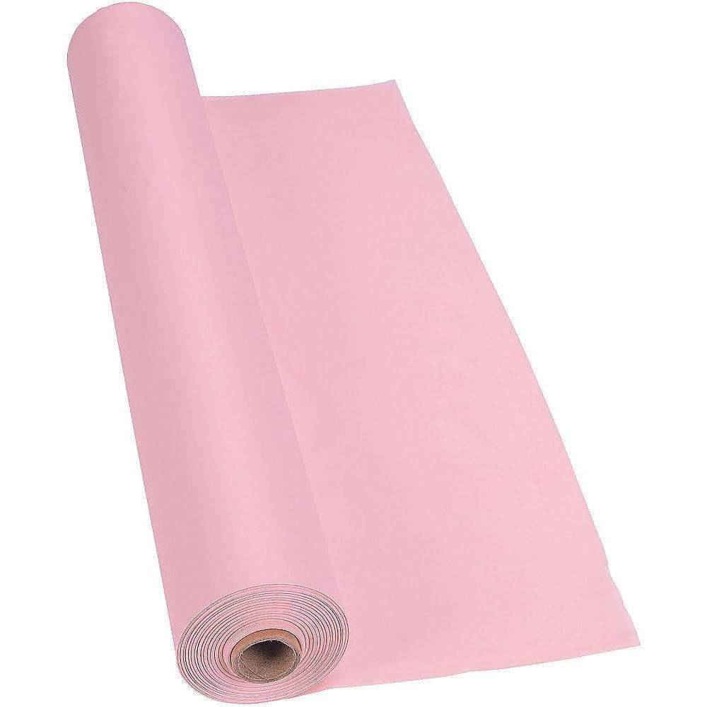 image:imageFun Express 40 x 100 Feet Plastic Table Cover Roll Premium Disposable Plastic Tablecloth for All TypeShape Tables Picnic Party Banquet Birthdays Weddings GreenPink