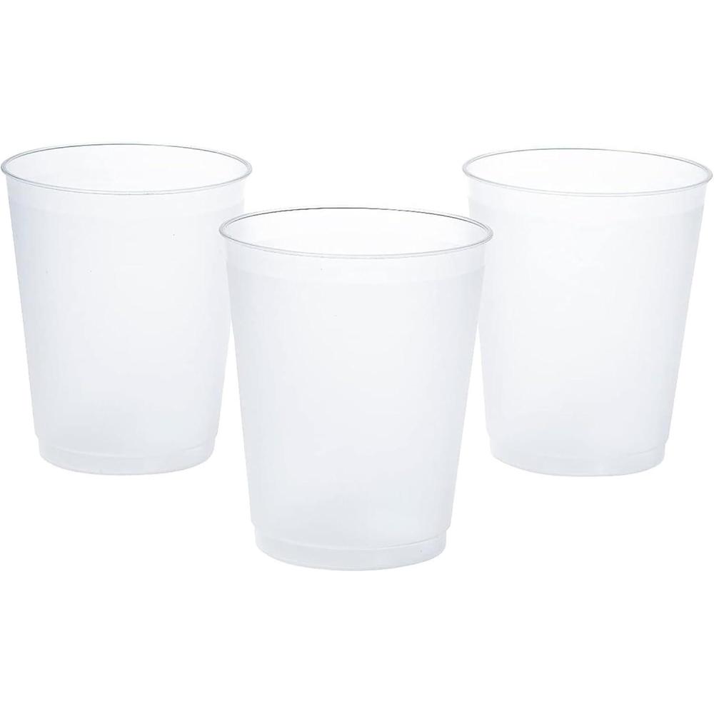image:imageFun Express Clear Frosted Plastic Cups 16 oz 50 Pack Premium Disposable Drinkware for Wedding Reception Birthday Party amp Special Events Elegant Hard Plastic Tumblers with Modern Design