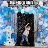 Black Floral Sheeting Backdrop for Weddings – 3 feet by 15 feet – Great for Weddings