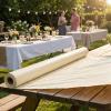 Fun Express 40 x 100 Feet Plastic Table Cover Roll Premium Disposable Plastic Tablecloth for All Type/Shape Tables | Picnic, Party, Banquet, Birthdays, Weddings (Green)(Ivory)