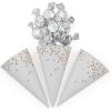 Fun Express Gold Foil Scatter Dots Snack Cones – Elegant Party Cones Weddings Bridal Showers Birthdays Anniversaries & Special Occasions – Perfect for Serving Popcorn Candy Treats & Snacks – 12 Count