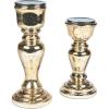Fun Express Gold Mercury Glass Candle Holders – Elegant Home and Wedding Decor – Perfect for Candles Centerpieces and Special Occasions – Ideal for Weddings Receptions Parties and Events – 2 Pieces