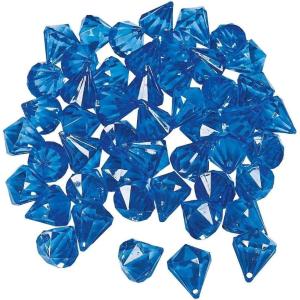Acrylic Diamond-Shaped Blue Gems (1″ x .75″) 25 Count – Elegant & Dazzling Design, Great Decorations For Weddings & Themed Parties