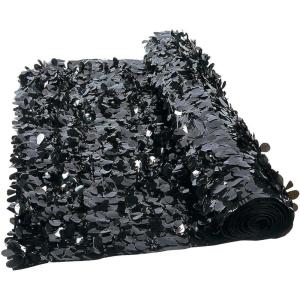 Black Floral Sheeting Backdrop for Weddings – 3 feet by 15 feet – Great for Weddings