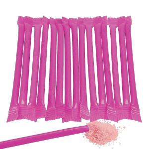 Candy Filled Straws Powder Sticks – Bulk Set of 240 – Party, Gender Reveal, Wedding and Buffet Candy (Hot Pink)(Hot Pink)
