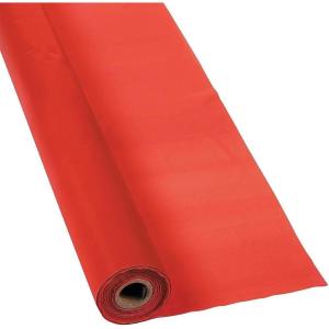 Fun Express 40 x 100 Feet Plastic Table Cover Roll Premium Disposable Plastic Tablecloth for All Type/Shape Tables | Picnic, Party, Banquet, Birthdays, Weddings (Green)(Red)
