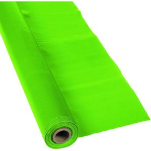 Fun Express 40 x 100 Feet Plastic Table Cover Roll Premium Disposable Plastic Tablecloth for All Type/Shape Tables | Picnic, Party, Banquet, Birthdays, Weddings (Green)(Lime)