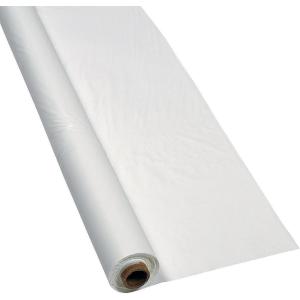Fun Express 40 x 100 Feet Plastic Table Cover Roll Premium Disposable Plastic Tablecloth for All Type/Shape Tables | Picnic, Party, Banquet, Birthdays, Weddings (Green)(White)