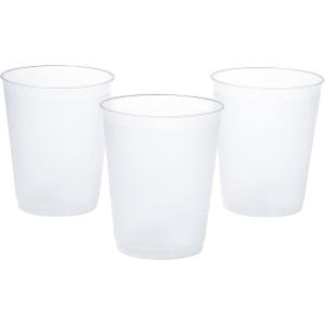 Fun Express Clear Frosted Plastic Cups 16 oz 50 Pack – Premium Disposable Drinkware for Wedding Reception, Birthday Party & Special Events | Elegant Hard Plastic Tumblers with Modern Design