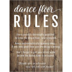 Fun Express Dance Floor Rules Cardboard Sign – 23″ Party Décor for Weddings Birthdays & Celebrations – Fun & Playful Dance Floor Sign for Event Venues Receptions & Parties – 1 Piece