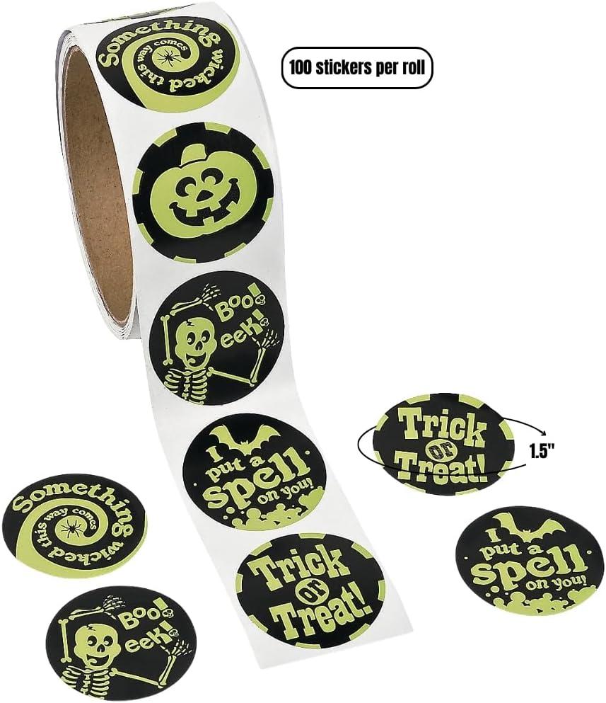 image:imageFun Express GlowintheDark Halloween Sticker Roll 100 Pieces