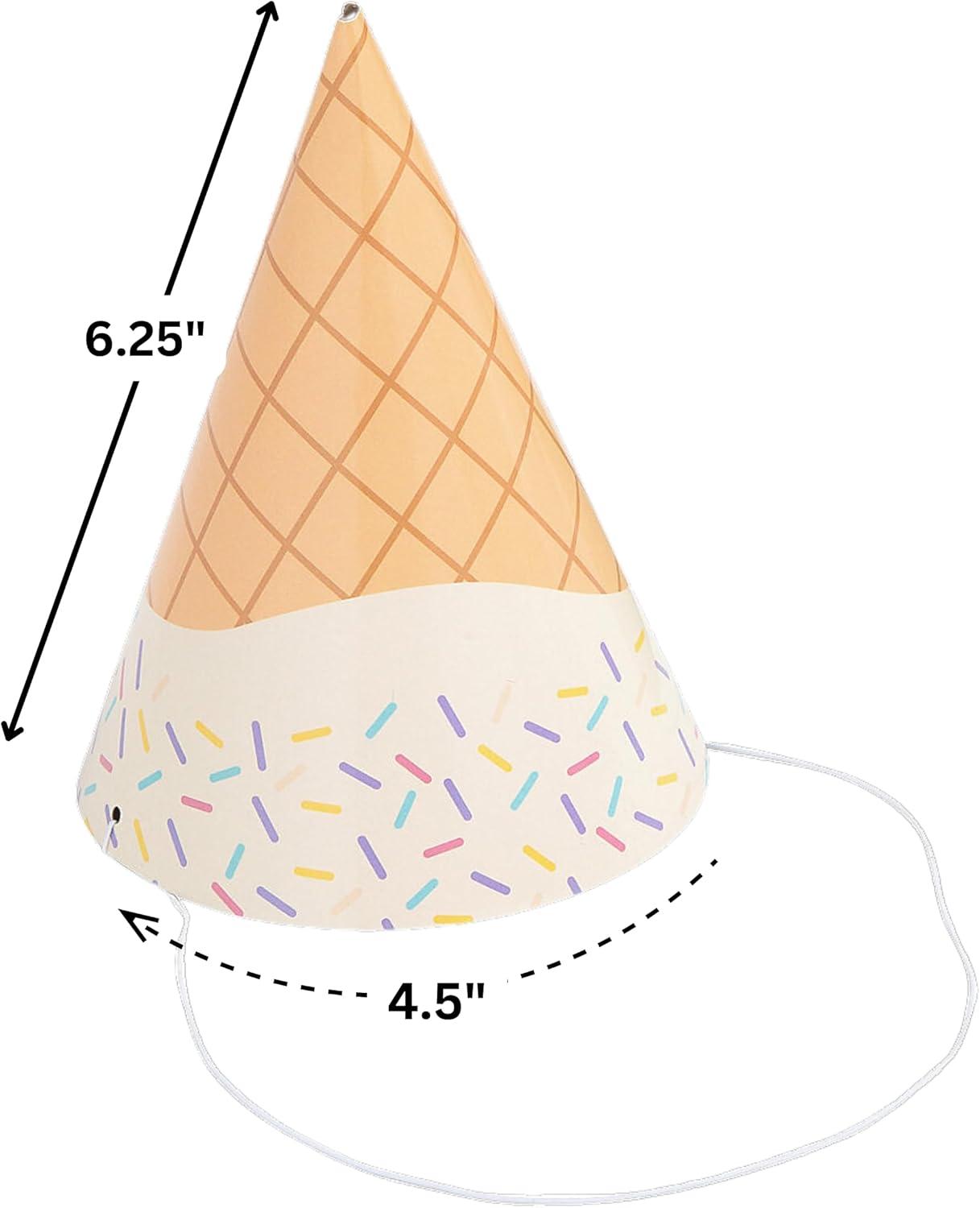 image:imageFun Express Ice Cream Cone Party Hats 8 Pieces