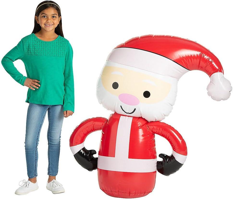 image:imageFun Express Large Inflatable Santa Decoration Christmas Parties Holiday Celebrations amp Seasonal Decor Durable Vinyl for Indoor amp Outdoor Use Inflated Size 48 Fun Toy for Kids amp Family 1 Piece