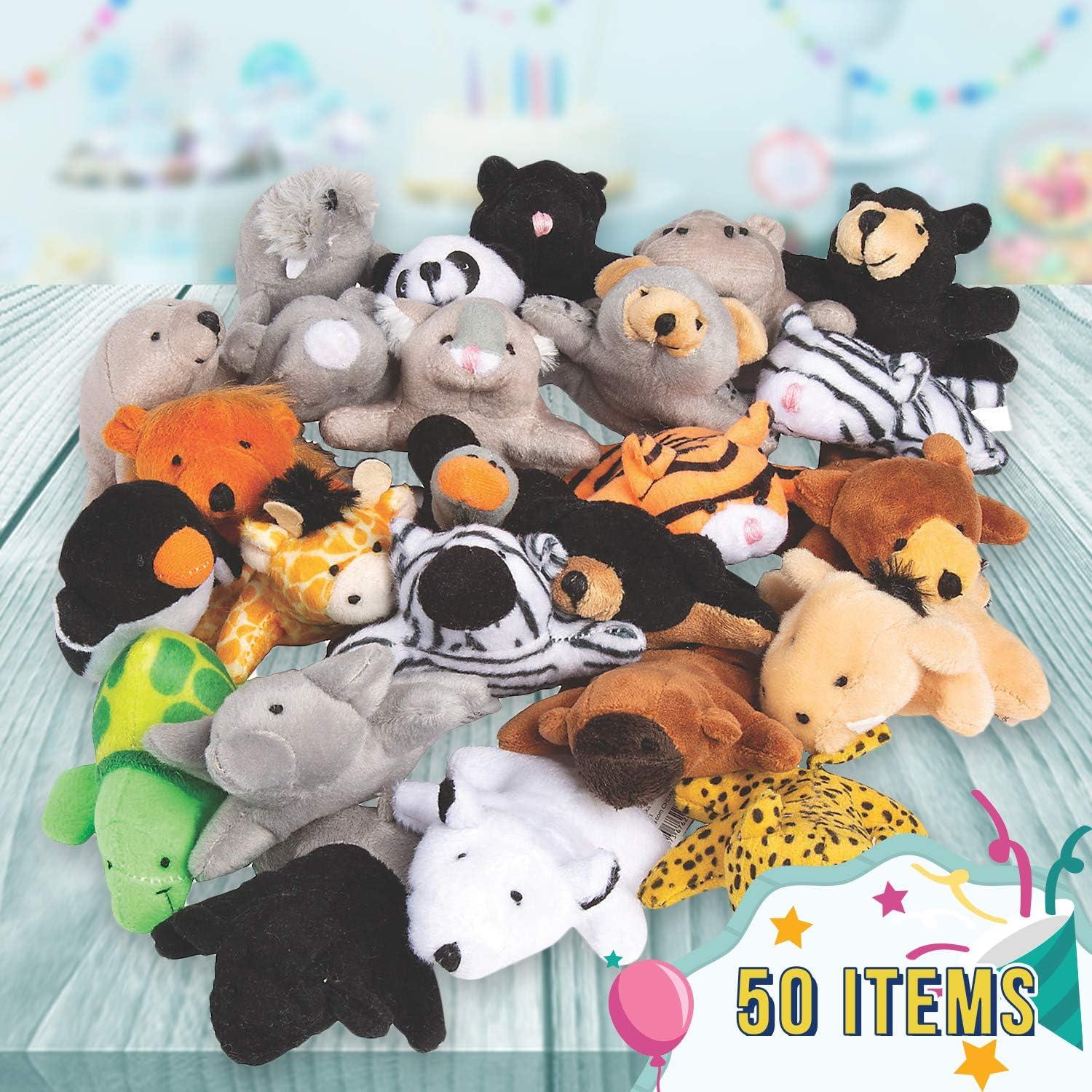 image:imageFun Express Mini Zoo Stuffed Animal Assortment 50 Count Christmas Favors Giveaways Rewards Gifts Kids Birthday Vacation Bible School Halloween Carnival VBS Vacation Bible School SuppliesDecor
