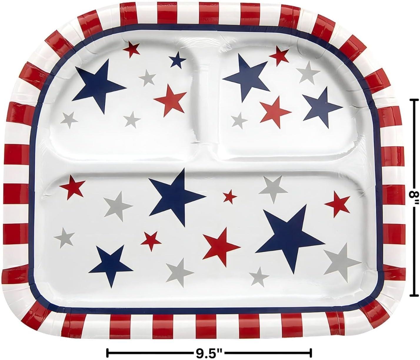 image:imageFun Express Patriotic Party Star Paper Dinner Plates American Flag Patriotic Disposable Paper Plates Tableware Perfect for Fourth of July Memorial Day Independence Day Decorations 8 Pieces