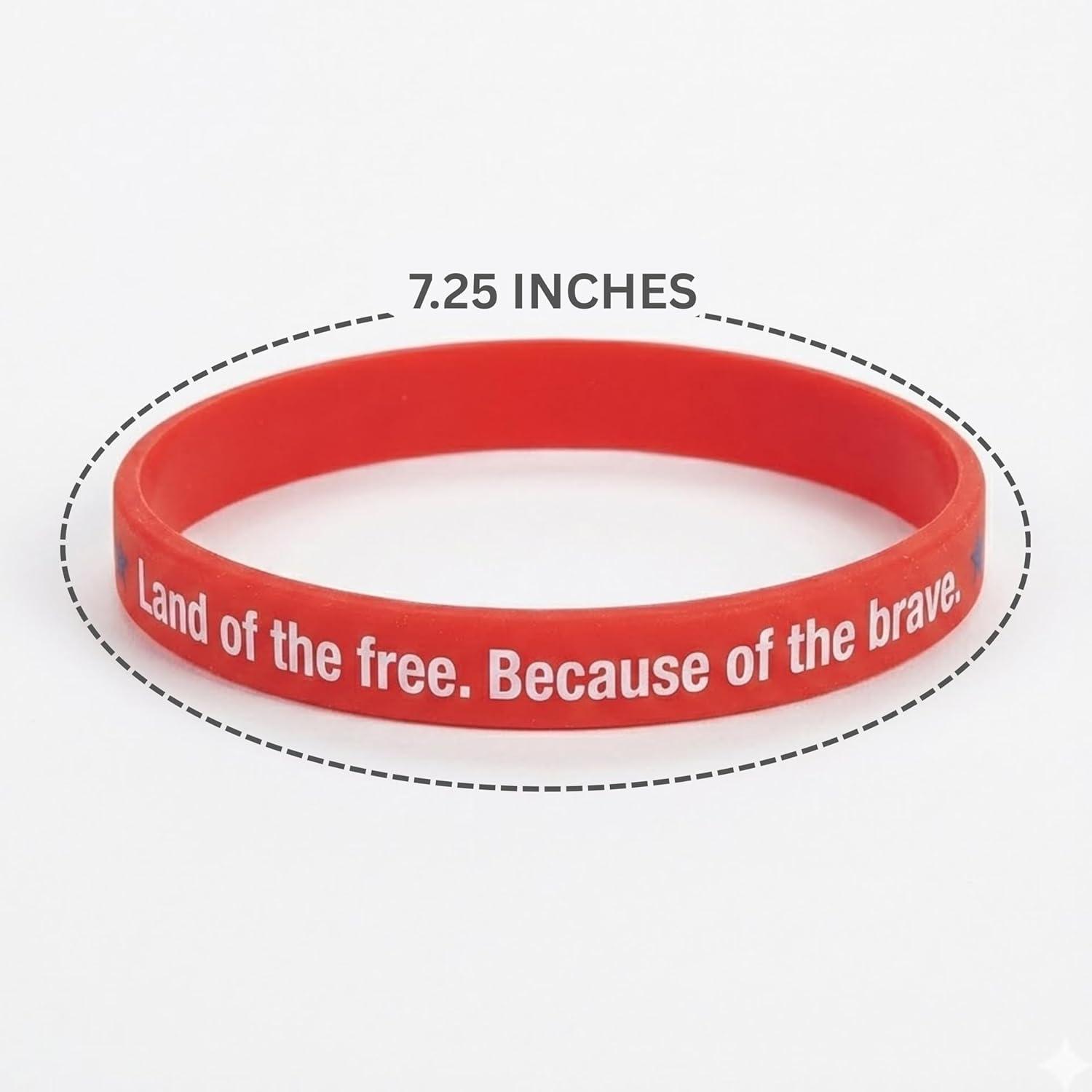 image:imageFun Express Patriotic Thin Silicone Bands for Fourth of July Rubber Bracelets 24 Pieces