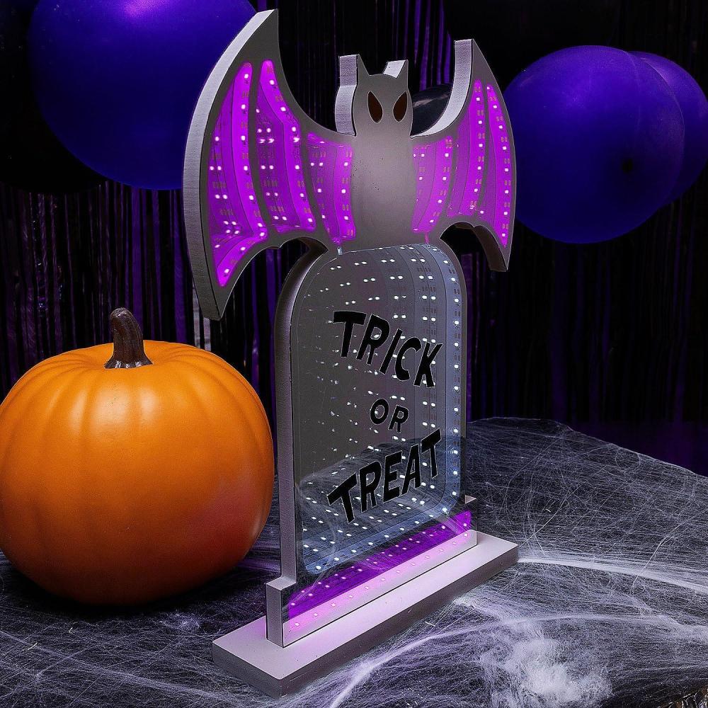 image:image11 34 x 15 12 Halloween Bat amp Tombstone Plastic Infinity Light