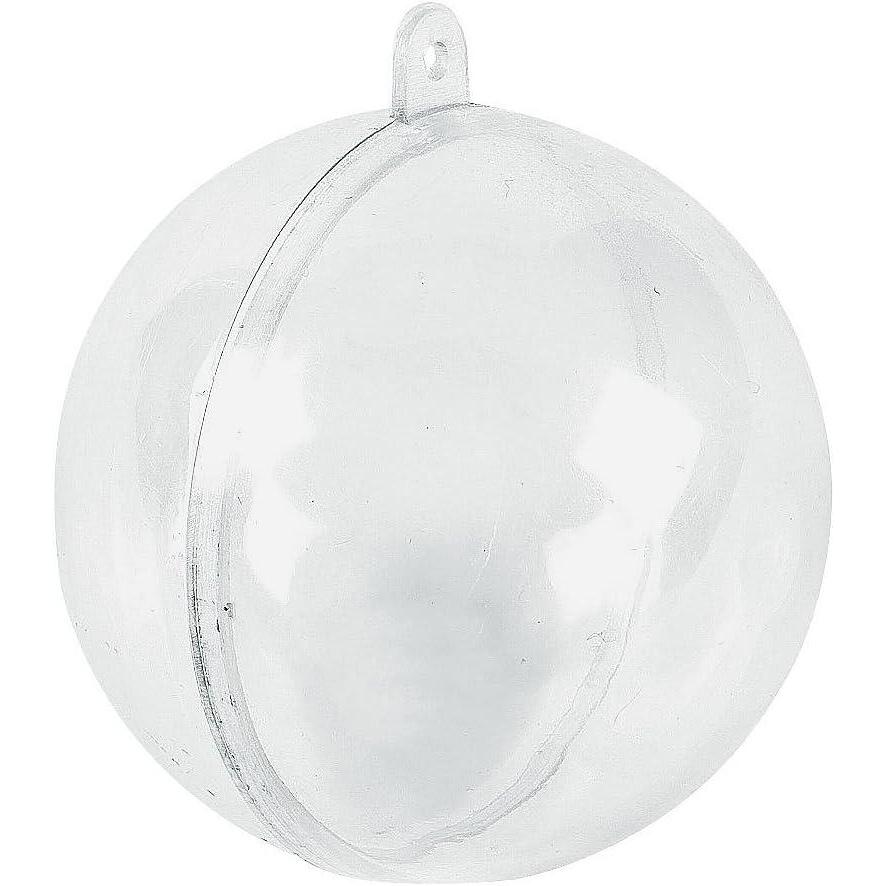 image:imageDIY Clear Christmas Ornaments for Kids and Home Activities 96 Piece Plastic Craft Balls for Holiday Decorations