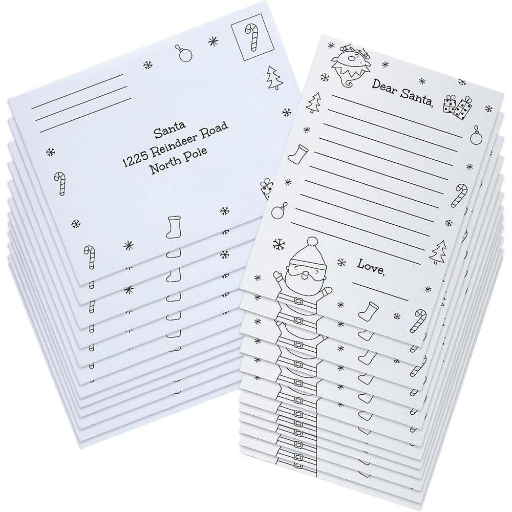 image:imageDIY Letters to Santa with Envelopes  Color Your Own 12 letters and 12 envelopes  Christmas Crafts and Activities for Kids