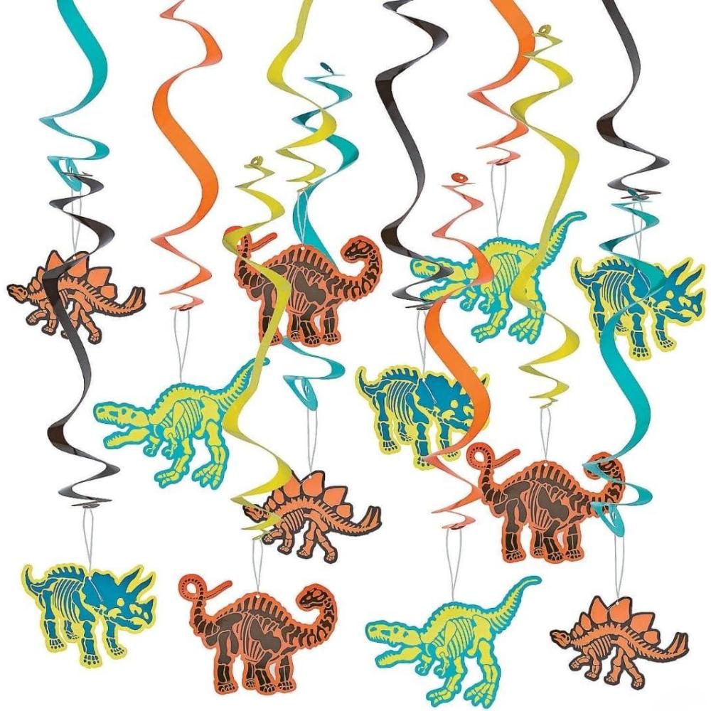 image:imageFun Express Dino Dig Dangling Swirls for Birthday Party Decor Hanging Decor Spirals amp Swirls Birthday 12 Pieces