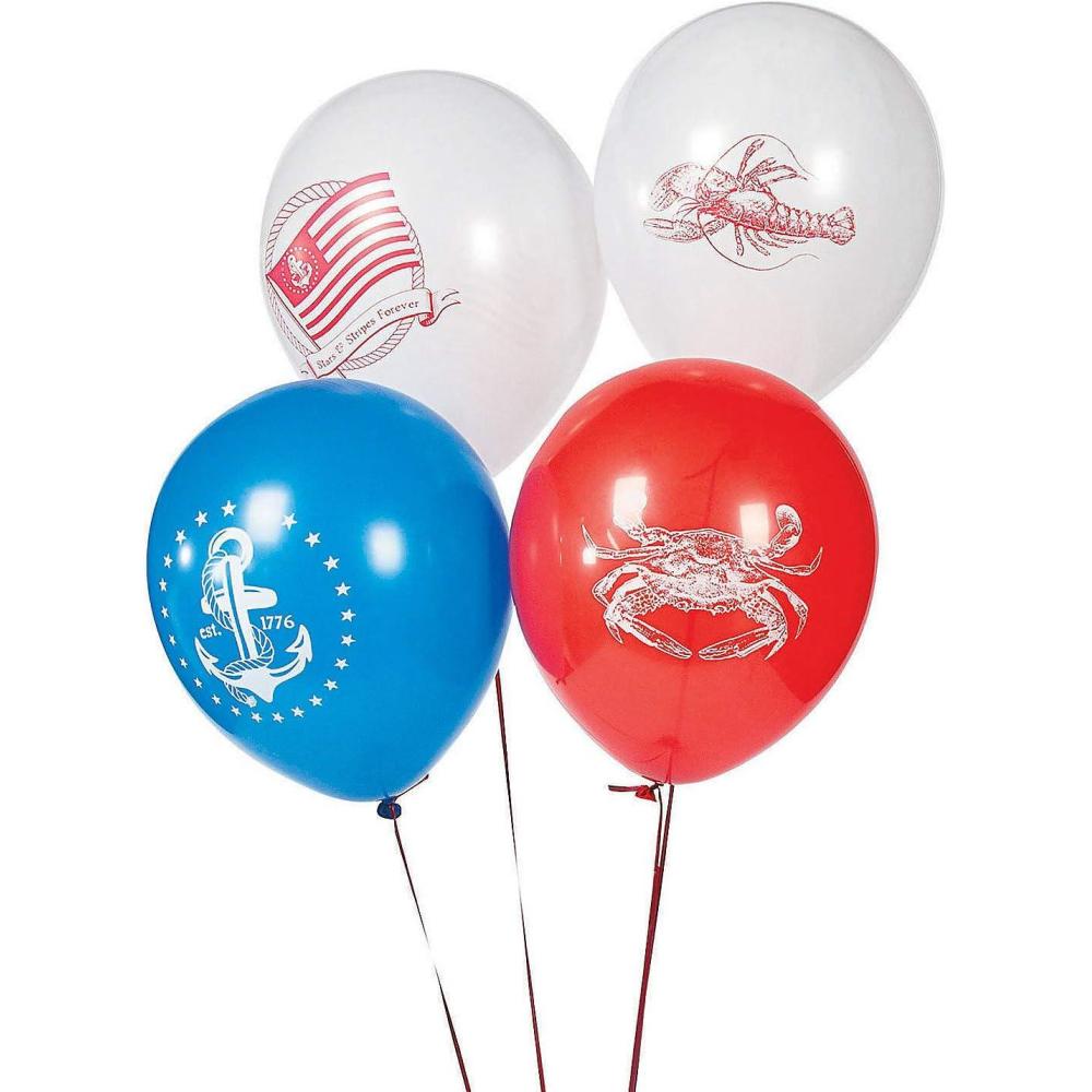 image:imageFun Express Shining Sea Latex Balloons 24pc for Fourth of July Party Decor Balloons Latex Balloons Fourth of July 24 Pieces