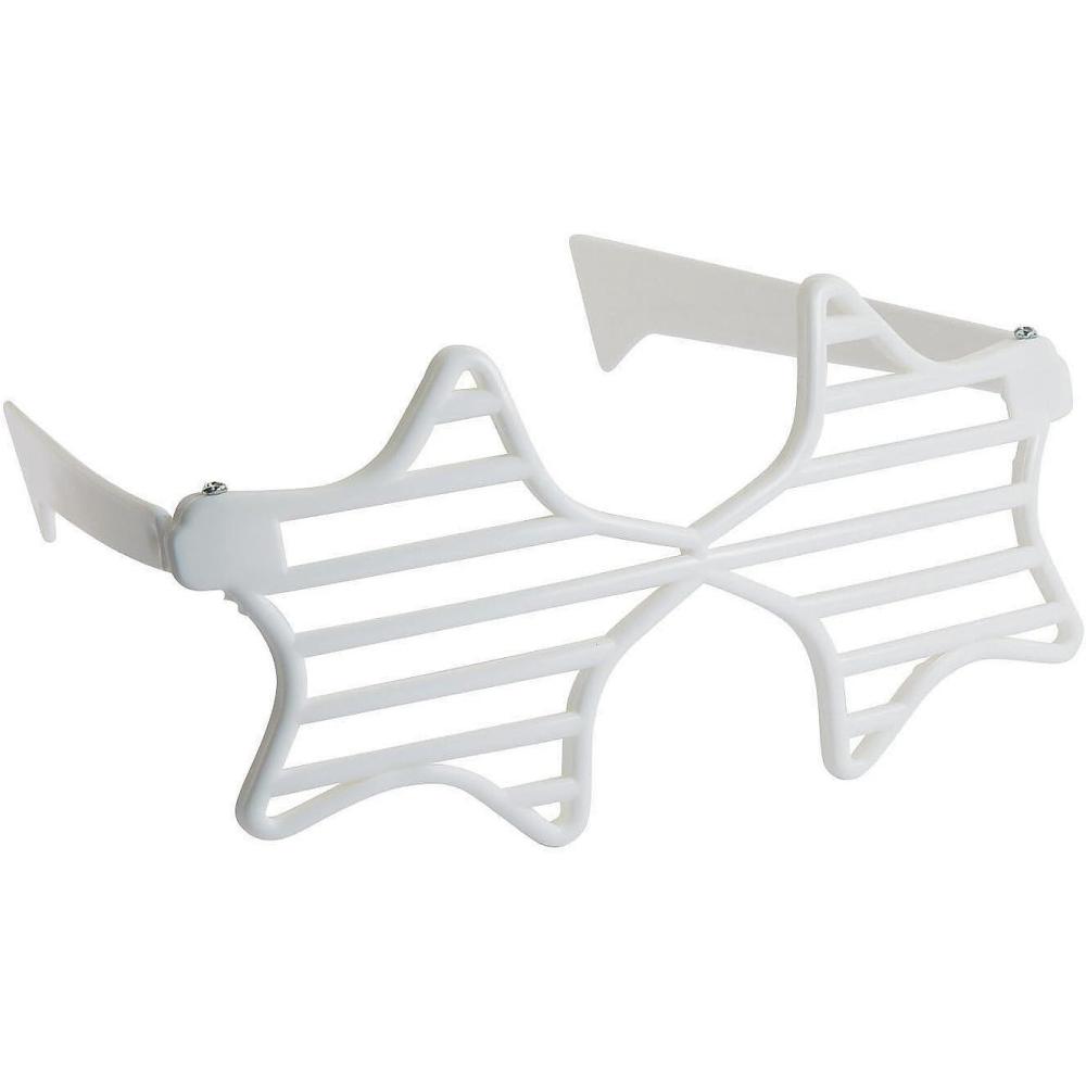 image:imageFun Express  Star Shaped Shutter Shades White 1pc for Fourth of July  Apparel Accessories  Eyewear  Novelty Glasses  Fourth of July  1 Piece