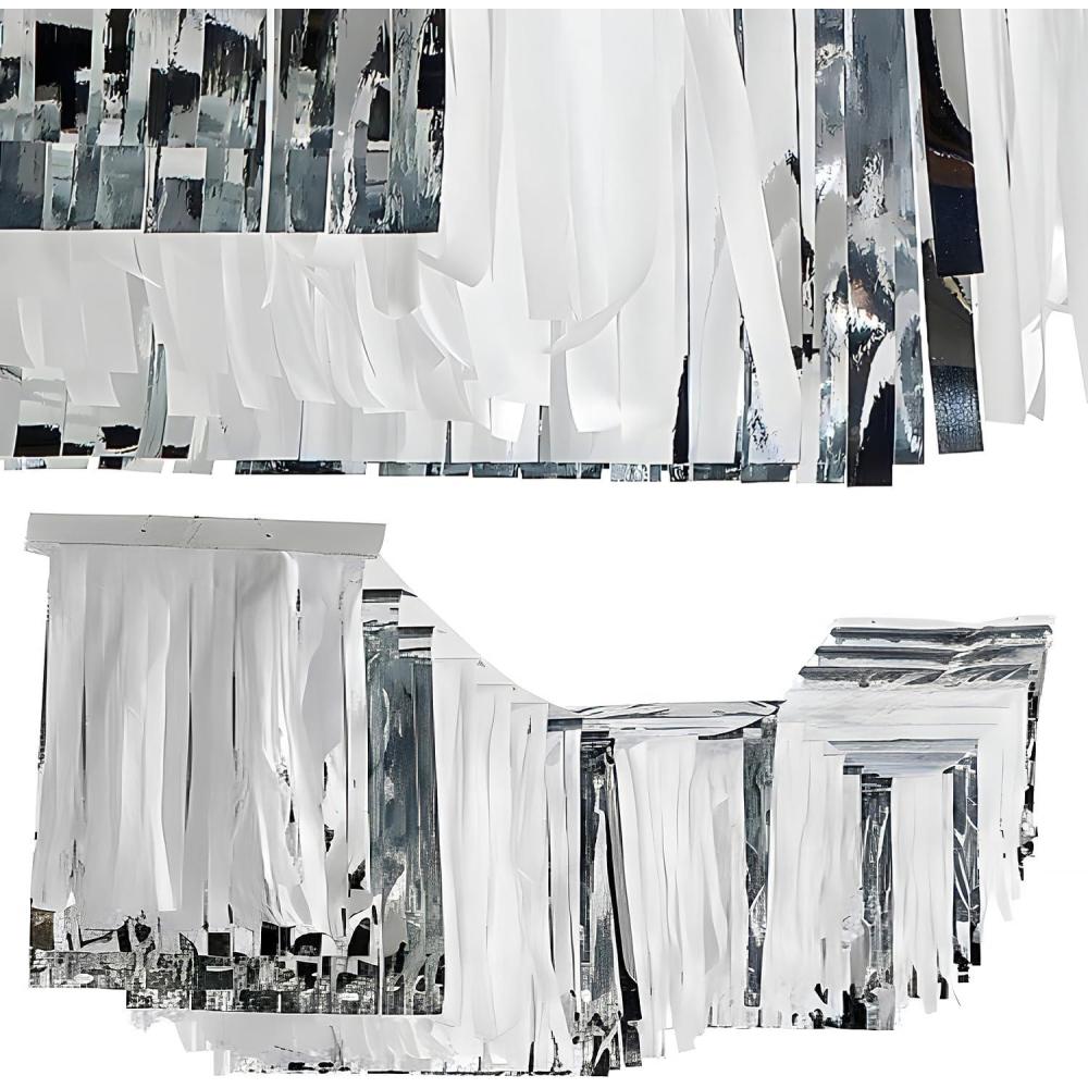 image:imageFun Express 12 Ft Silver Metallic Foil amp Tissue Paper Ceiling Decoration