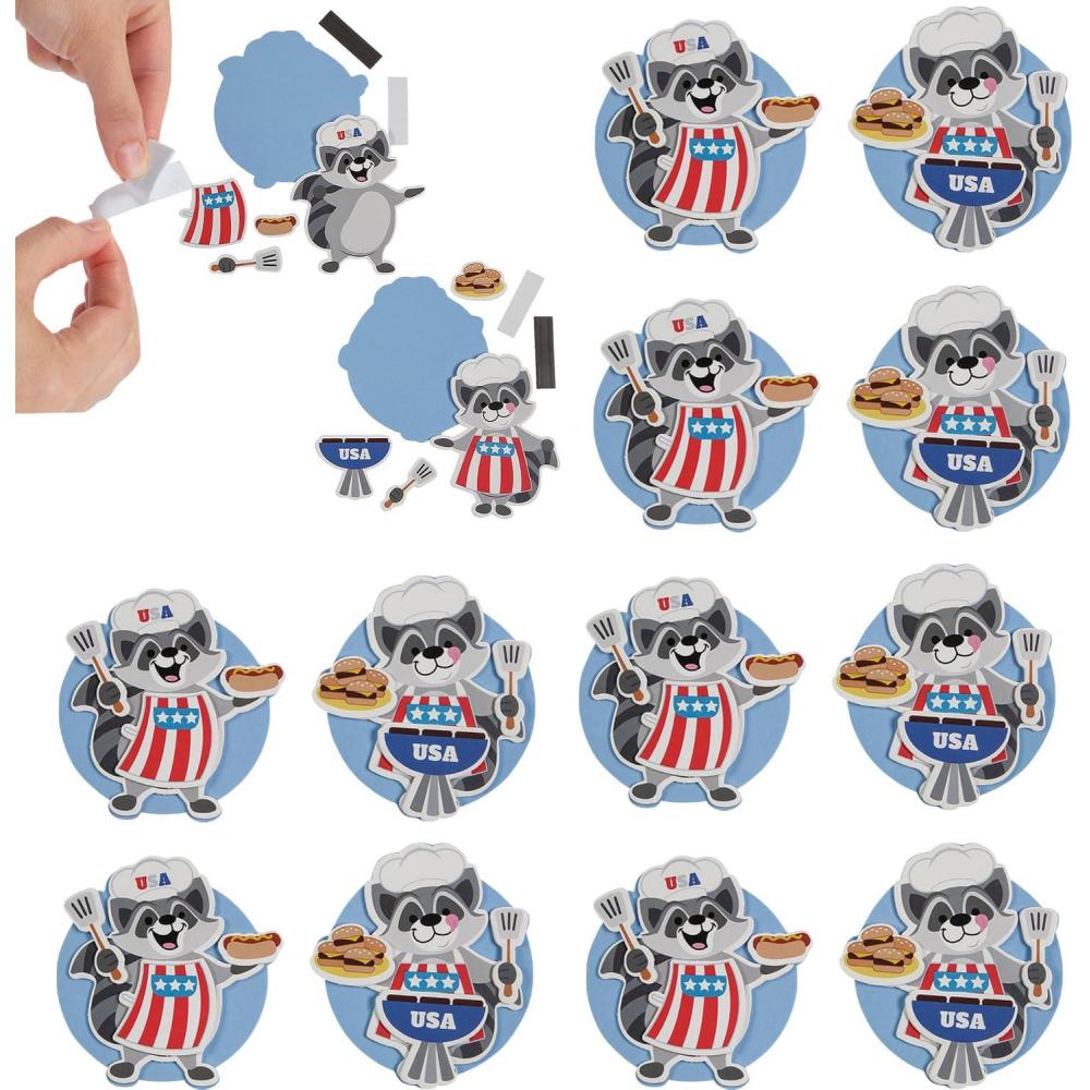 image:imageFun Express 3 34 x 4 4th of July BBQ Animal Magnet Craft Kit Makes 12