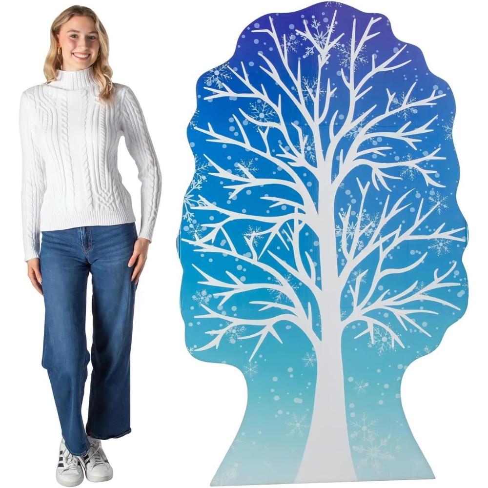 image:imageFun Express 43 12 x 5 Ft 10 12 White Winter Tree Cardboard Cutout StandUp