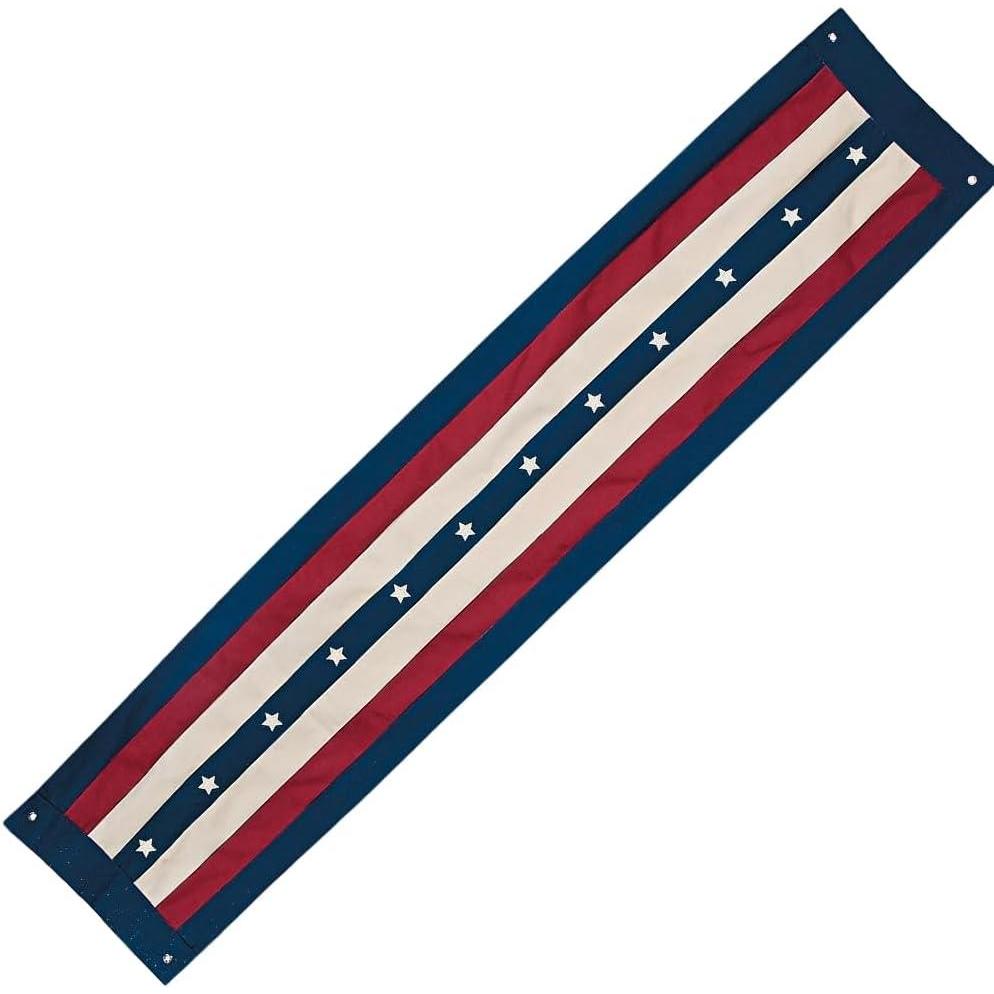 image:imageFun Express 4th of July Decorations Patriotic Bunting Banner  Red White and Blue Vintage Americana Decor for Outdoor Indoor Use  American Flag Bunting Flags for Porch Pillar Window Independence Day