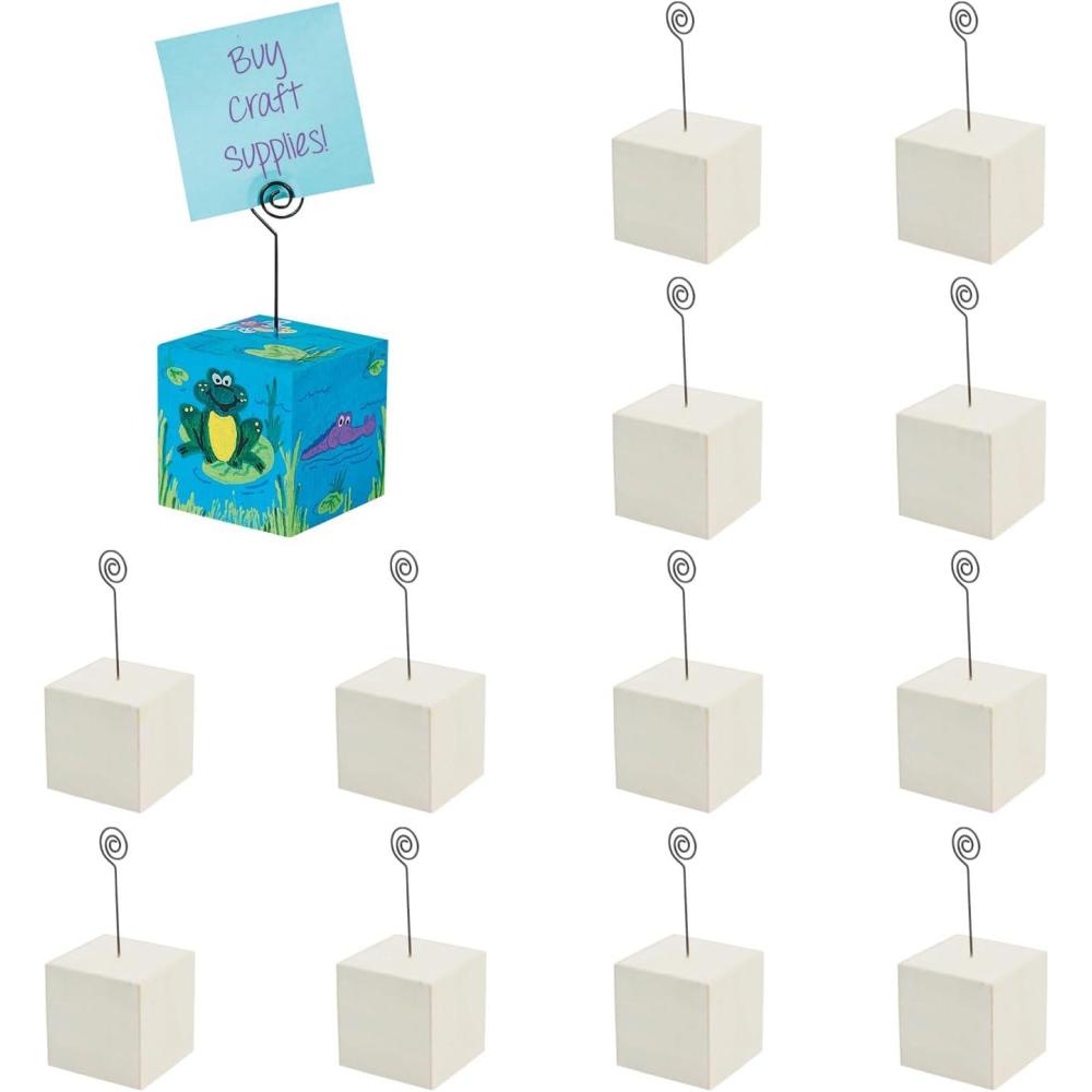 image:imageFun Express DIY Wood Photo Holder Block Craft Kits Set of 12 Wooden Picture Frames for Arts and Crafts for Kids Ages 812 Unfinished Wood Crafts Kids Ages 48 Fun Home Activities amp Classroom