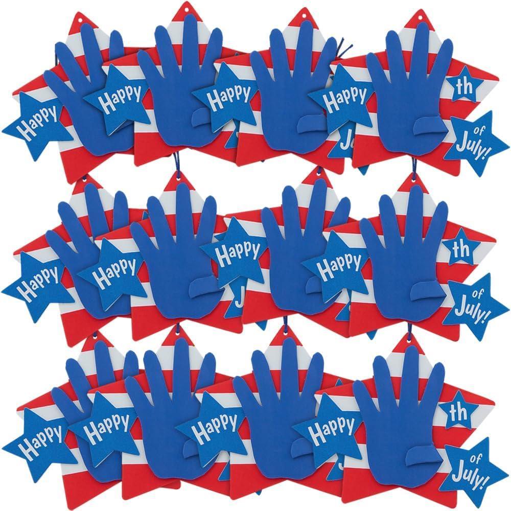image:imageFun Express Happy 4th of July Handprint Sign Craft Kit  Craft Kits  12 Pieces