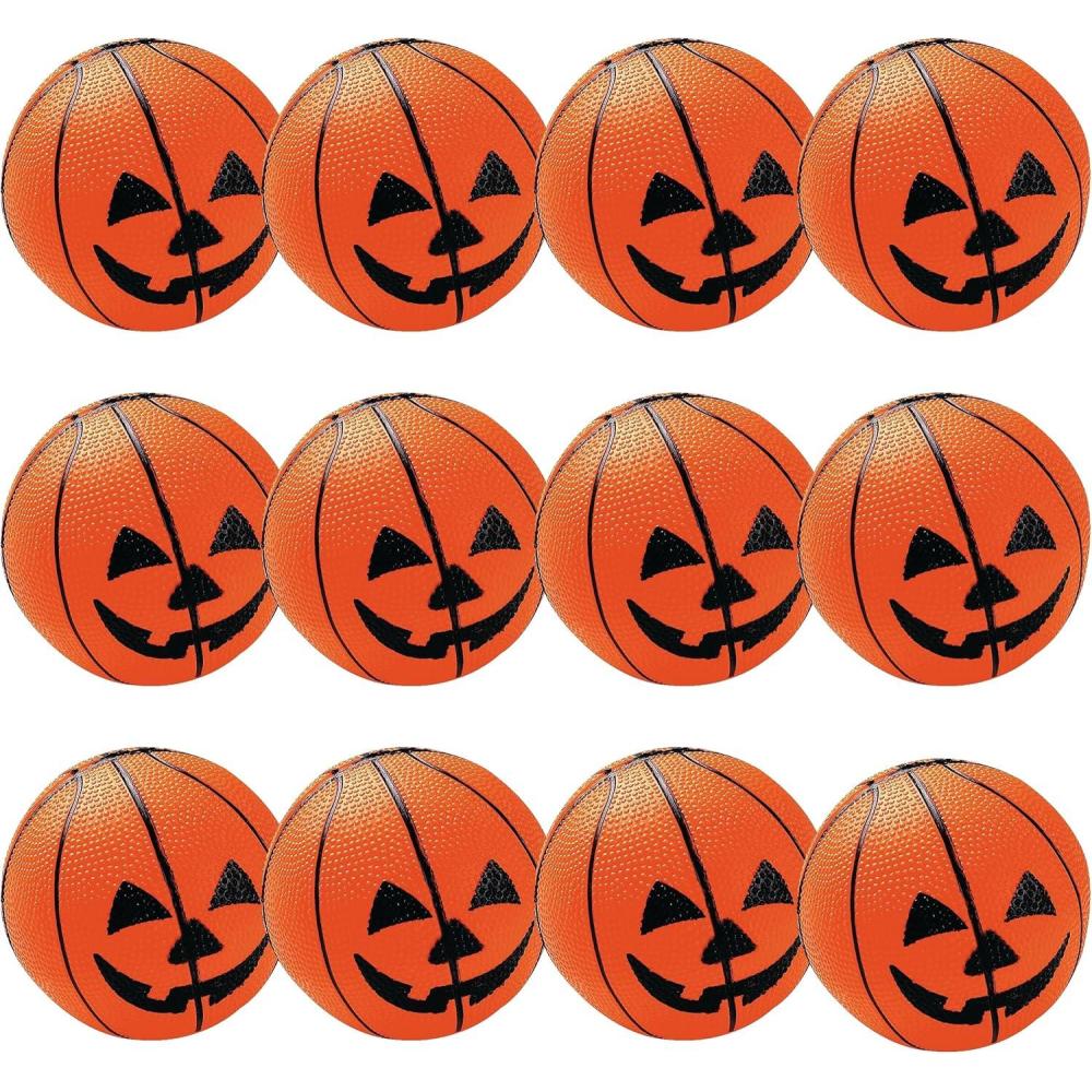 image:imageFun Express Jack O Lantern Pumpkin Basketballs Set of 12 Halloween Toys