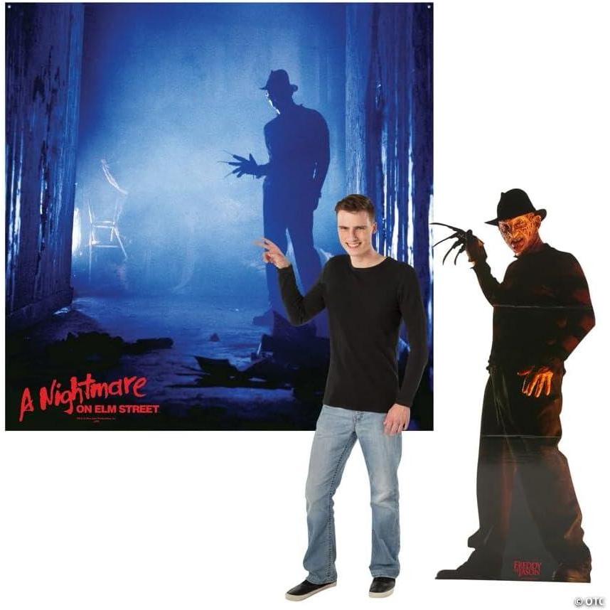 image:imageFun Express Nightmare on Elm Street Polyester Backdrop amp Cardboard Cutout StandUp Kit 2 Pieces