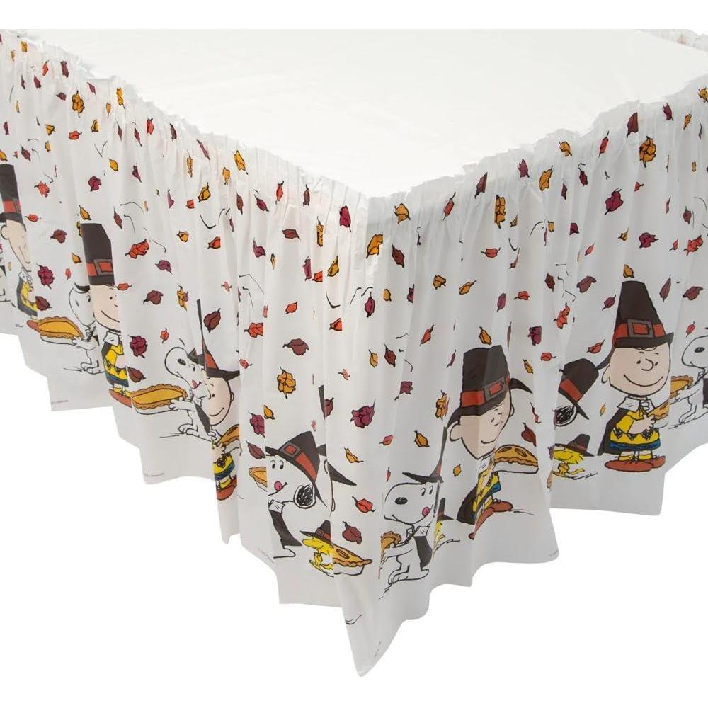 image:imageFun Express Peanuts Charlie Brown amp Snoopy Thanksgiving Pleated Plastic Table Skirt