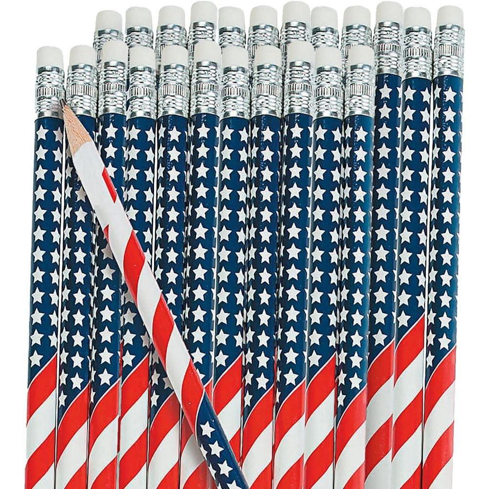 image:imageFun Express USA Flag Pencils 2dz for Fourth of July 24 Pieces