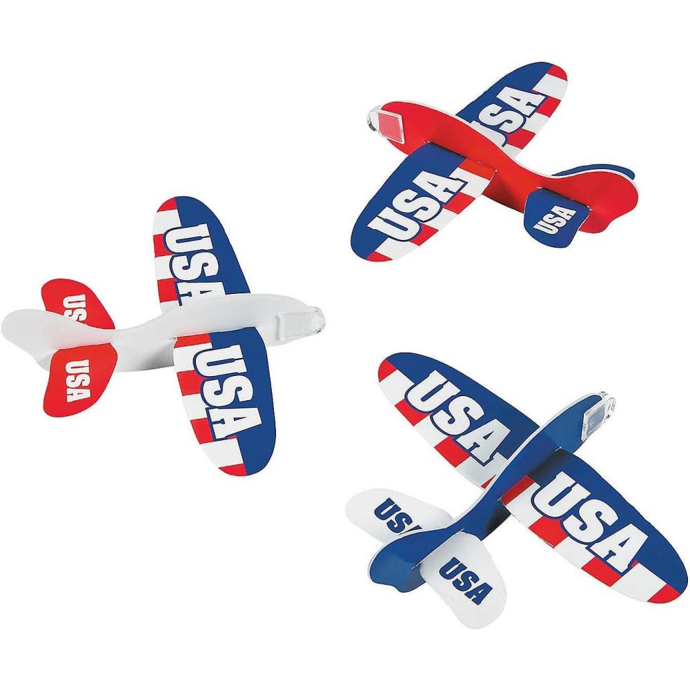 image:imageFun Express USA Foam Gliders 65x55 Fun Lightweight Flying Toys for Fourth of July Celebrations Perfect for Parties amp Outdoor Fun Bulk 48 Pack