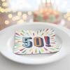 50th Birthday Burst Paper Luncheon Napkins, 16 Count – 6.5″ Disposable Colorful Party Napkins for Milestone Birthday Celebrations & Tableware Decorations