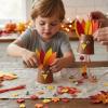 Fun Express 3″ x 11 1/4″ Thanksgiving Turkey Paper Cup Wind Chime Craft Kit – Makes 6