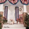 Fun Express 4th of July Decorations Patriotic Bunting Banner – Red White and Blue Vintage Americana Decor for Outdoor Indoor Use | American Flag Bunting Flags for Porch Pillar Window Independence Day