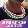 Fun Express 50-Piece Glow-in-The-Dark Swizzle Necklaces Assorted Colors – Bulk Party Pack for Halloween, Christmas, Neon Events, Birthdays, & Holiday Celebrations